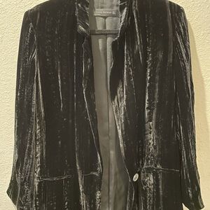 Zara Velvet Boyfriend Fit Blazer